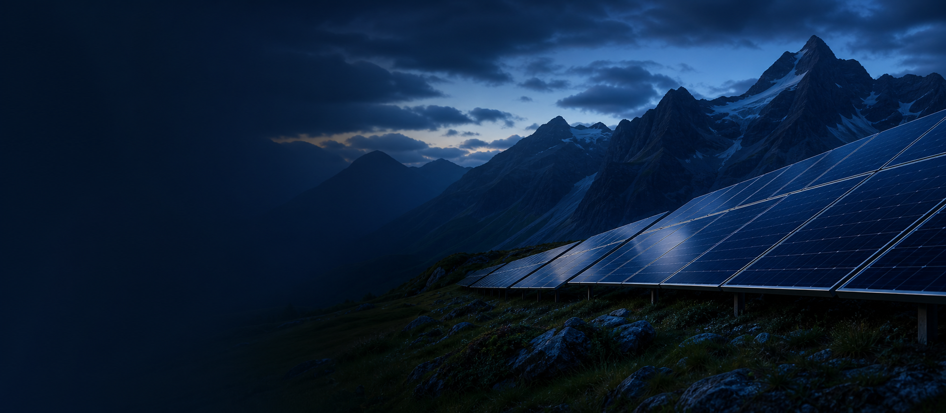 Solaranlage in alpiner Landschaft